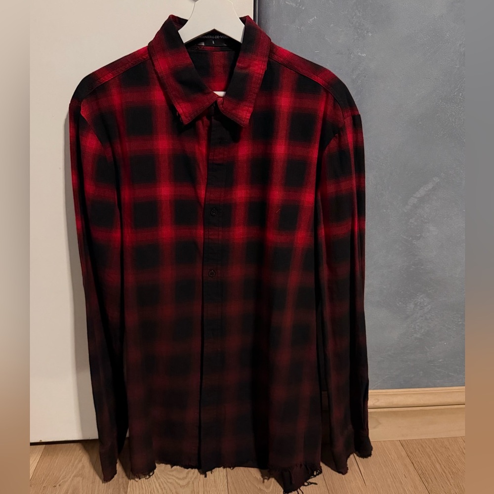 Maniere De Voir Red and Black Checkered Men's Shirt.        new no tags
